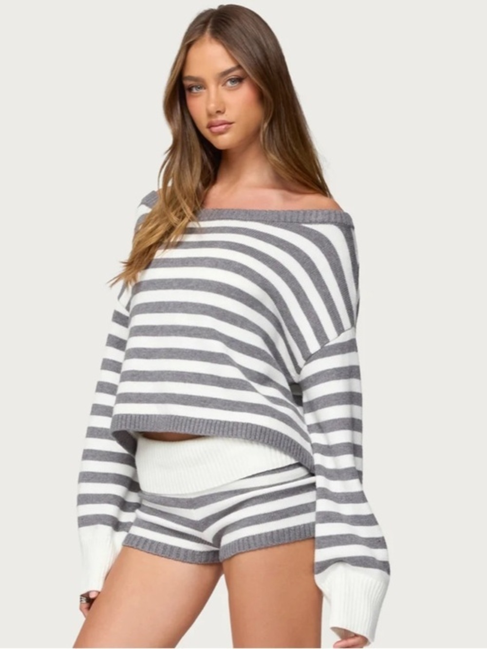 NWT Edikted Saphe Striped Oversized Sweater